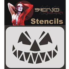 PREORDER H&S Airbrushes - Senjo-Color stencil - A4 Face ART stencil - pumpkin face 2