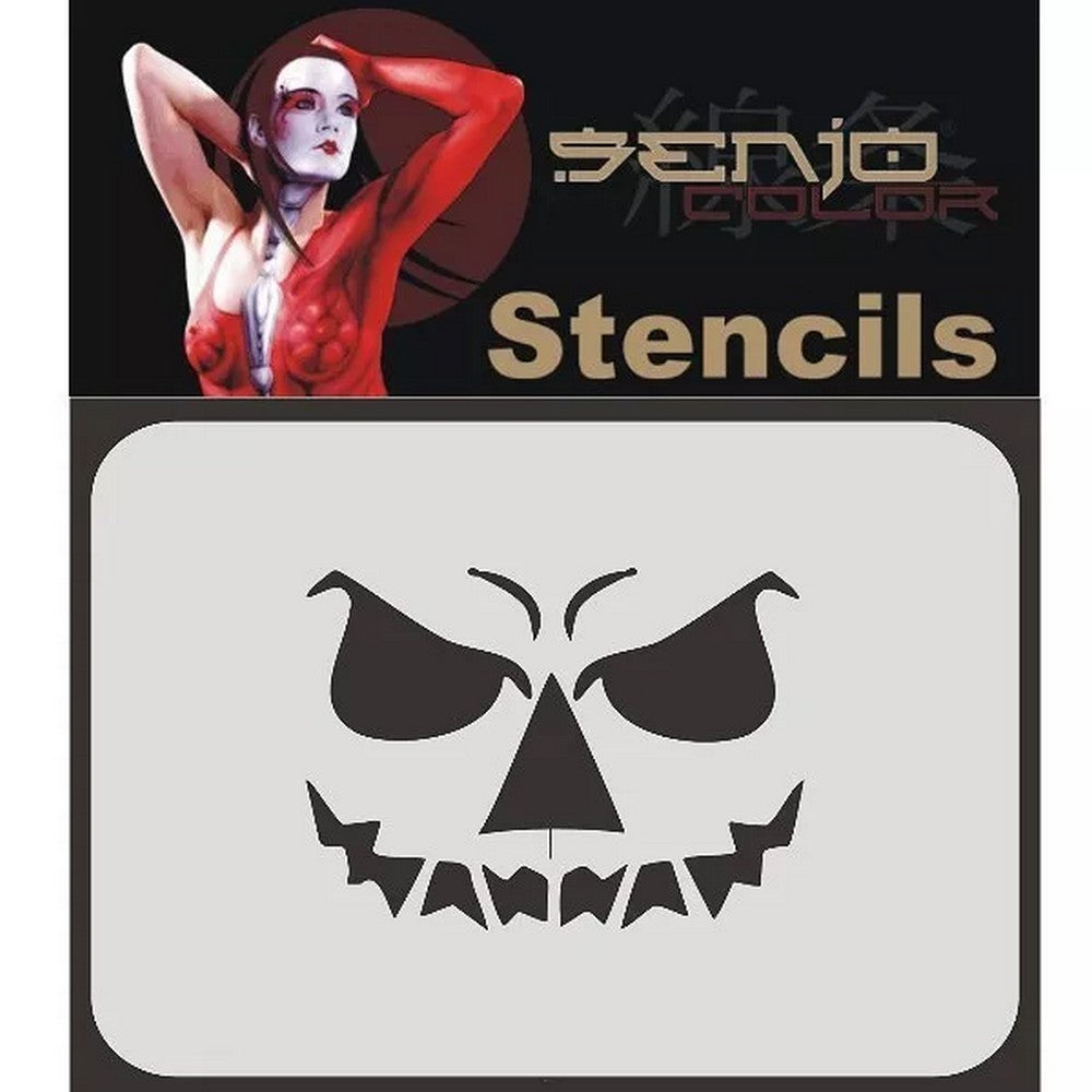 PREORDER H&S Airbrushes - Senjo-Color stencil - A4 Face ART stencil - pumpkin face 1