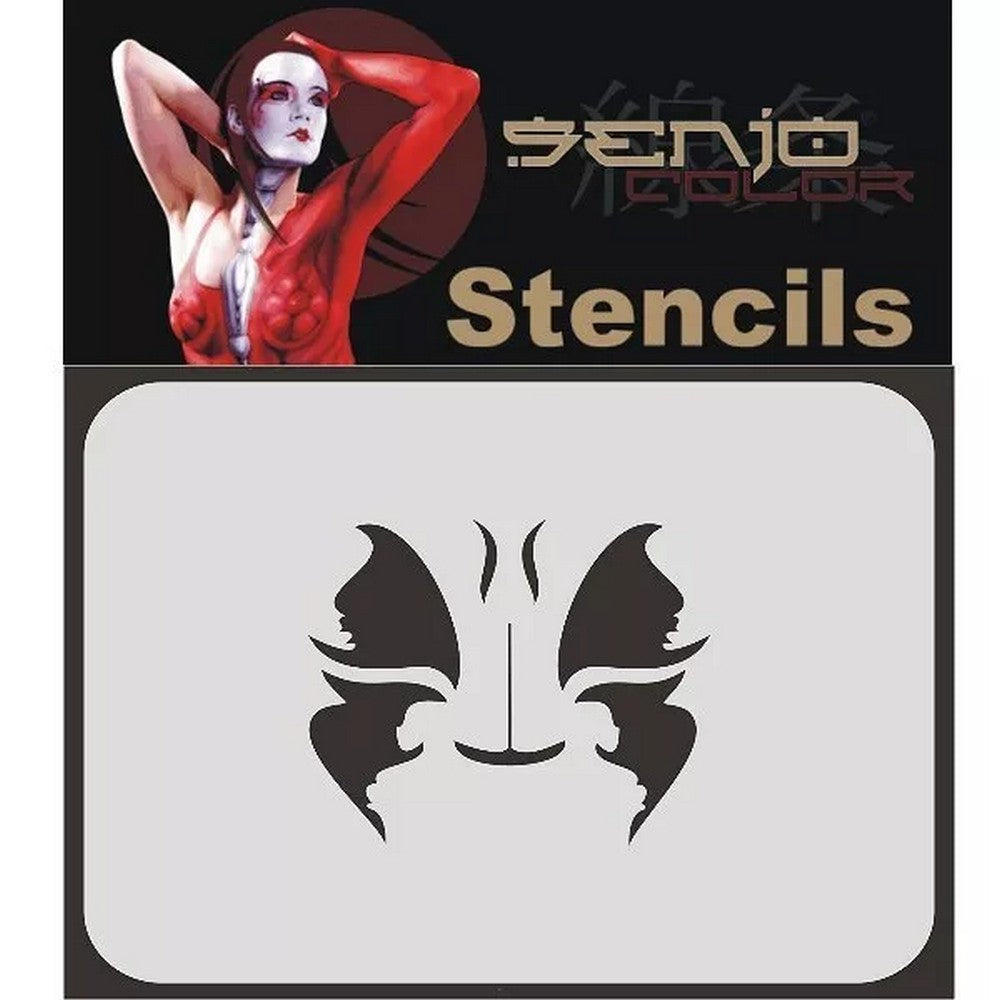 PREORDER H&S Airbrushes - Senjo-Color stencil - A4 Face ART stencil - butterfly 1
