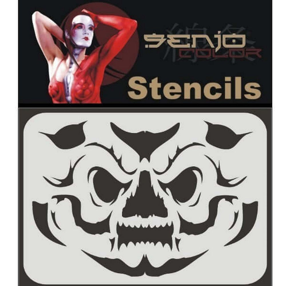 PREORDER H&S Airbrushes - Senjo-Color stencil - A4 Face ART stencil - skull 3