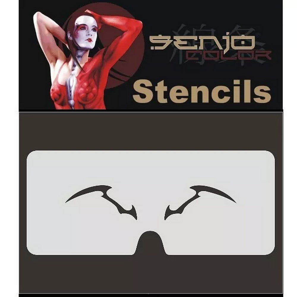 PREORDER H&S Airbrushes - Senjo-Color stencil - 185 x 85 mm Face ART stencil - eyebrow mystic 1