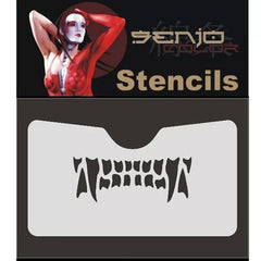 PREORDER H&S Airbrushes - Senjo-Color stencil - 185 x 85 mm Face ART stencil - teeth 1