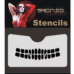 PREORDER H&S Airbrushes - Senjo-Color stencil - 185 x 85 mm Face ART stencil - teeth 2