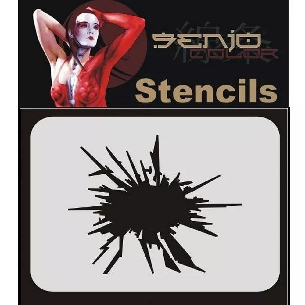 PREORDER H&S Airbrushes - Senjo-Color Stencil Bodyart Stencil A5 - Glass Splash