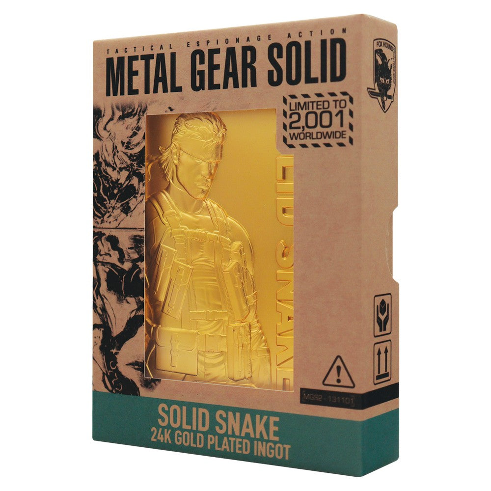 PREORDER Metal Gear Solid 2 24k Gold Plated Snake Ingot - Limited Edition