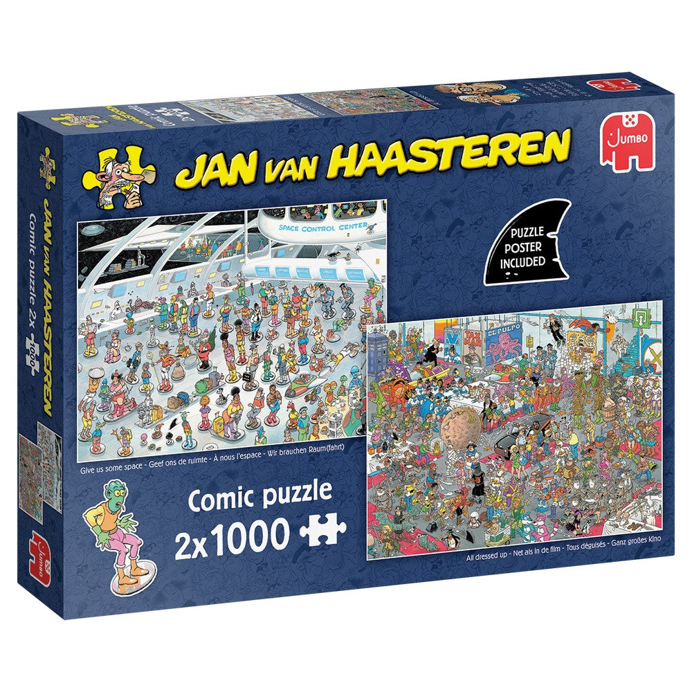 PREORDER Puzzle - Jumbo Jan van Haasteren - Give Us Some Space & All Dressed Up 2x1000pc