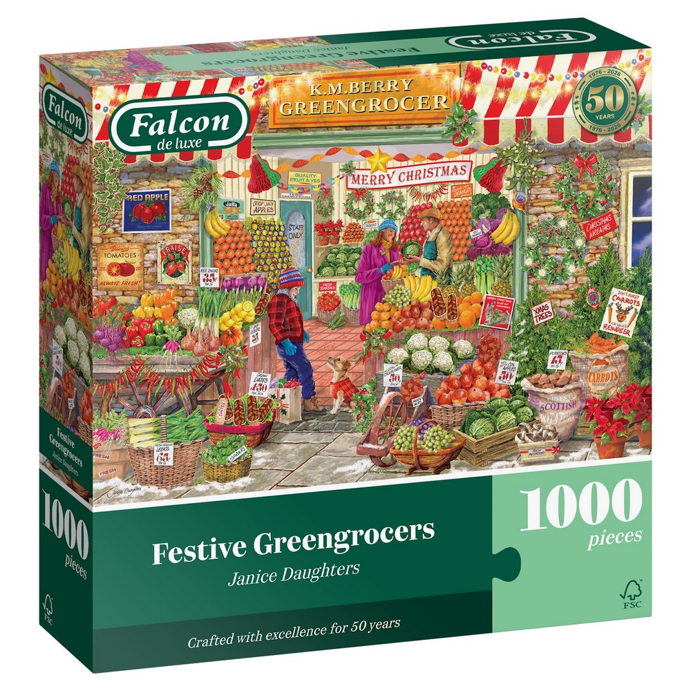 PREORDER Puzzle - Jumbo - Falcon - Festive Greengrocers (1000 pieces)