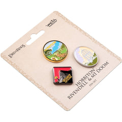 PREORDER WETA - Pin Set - Hobbiton & Rivendell & Mount Doom