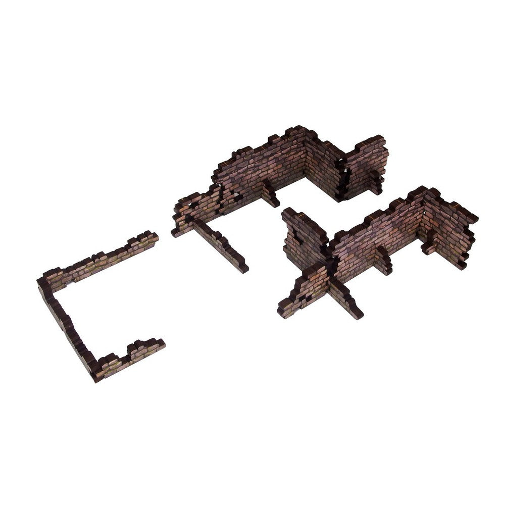 PREORDER Micro Art Studio - Fantasy Old World Fantasy Old Walls (10 pieces) PREPAINTED [28-35mm]