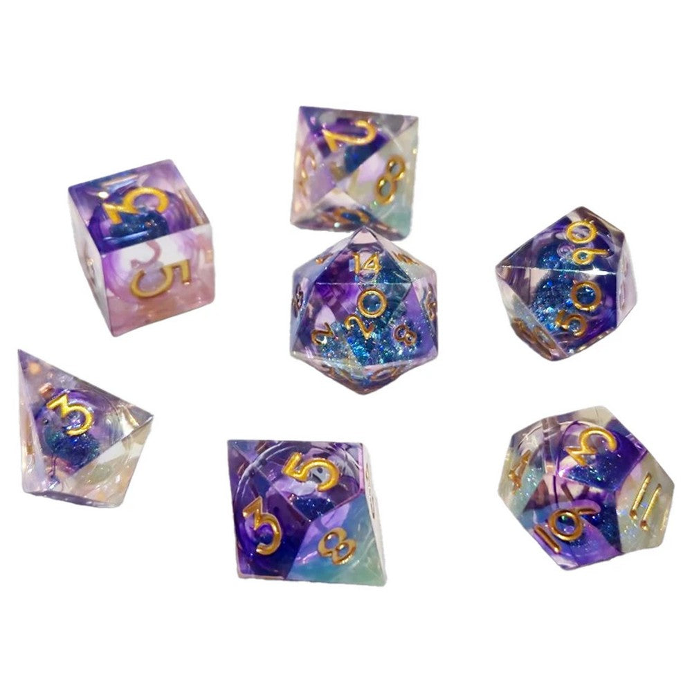 PREORDER Chronicle - Purple Blue Nebula Liquid Core Dice Set