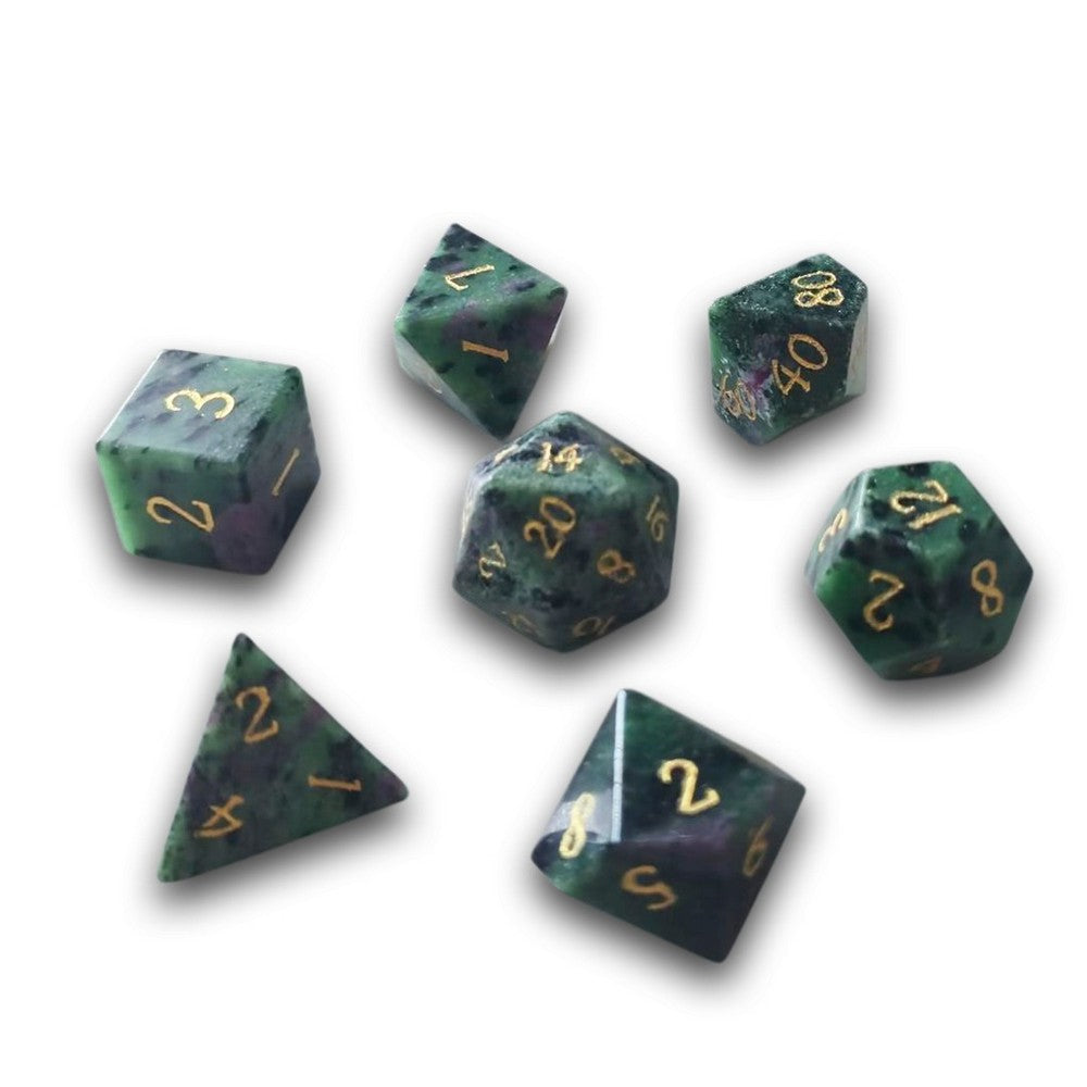 PREORDER Chronicle - Moss Agate Gemstone Dice Set