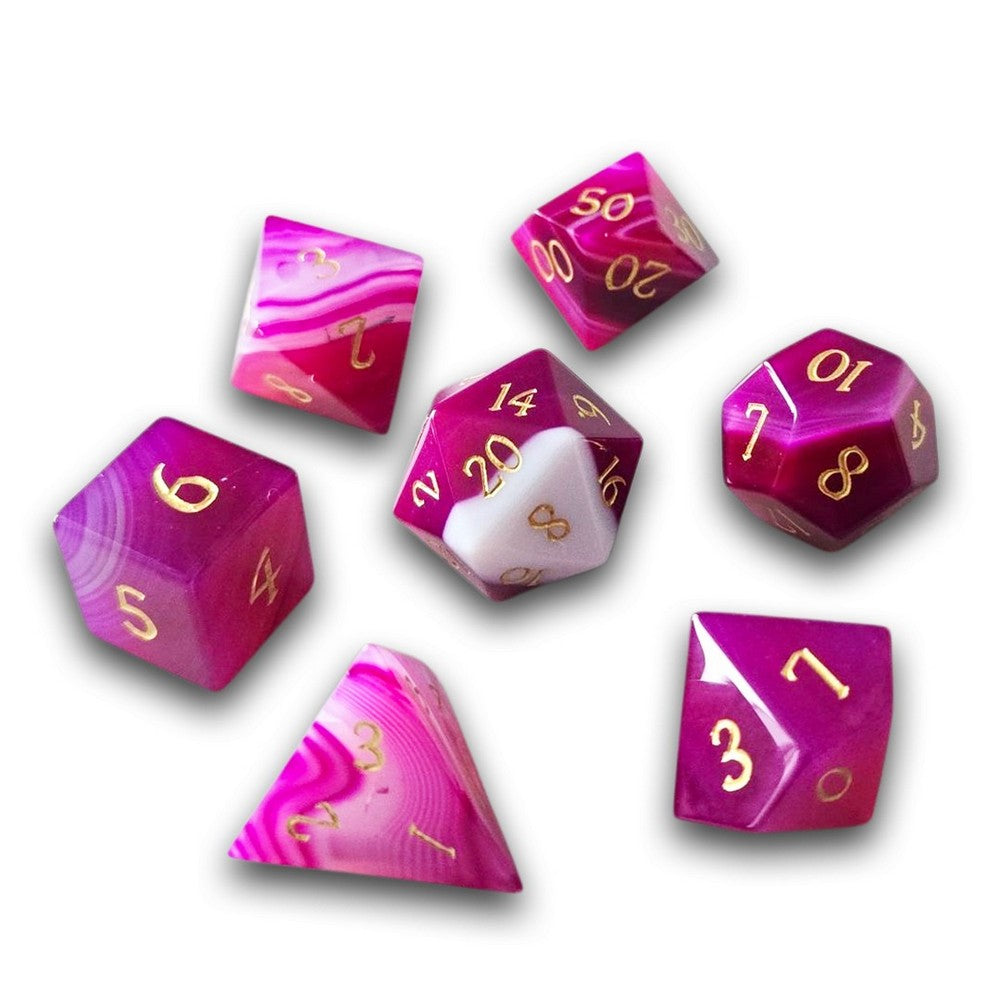 PREORDER Chronicle - Pink Fluorite Gemstone Dice Set