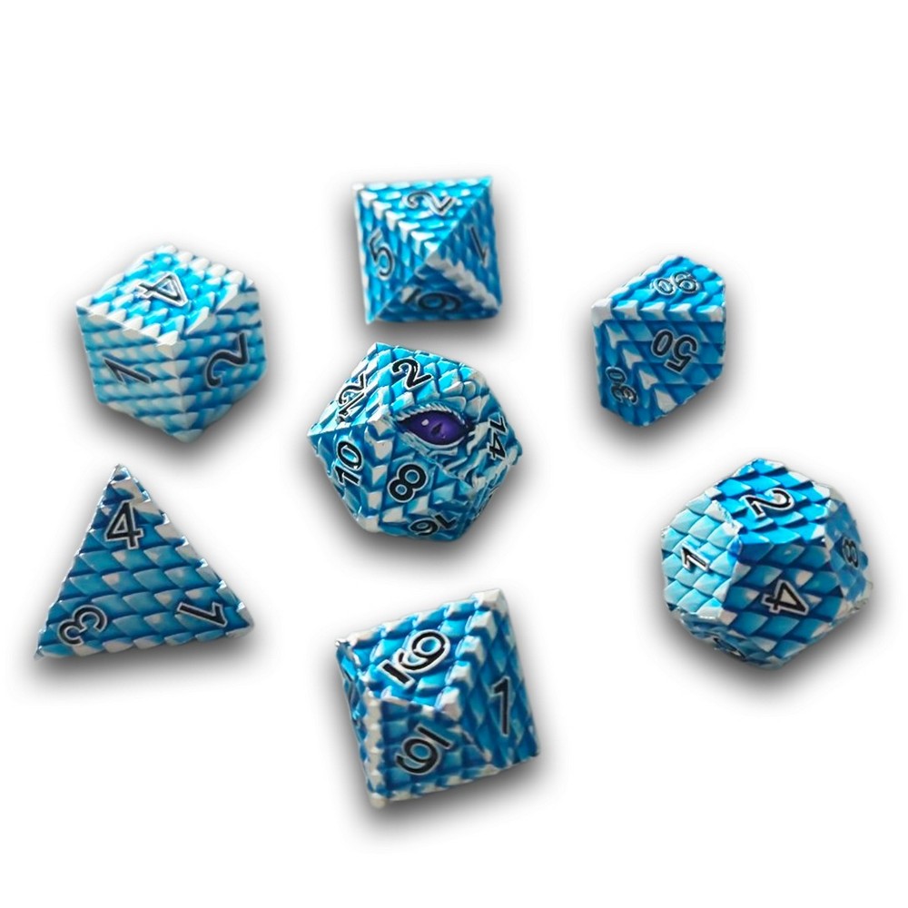PREORDER Chronicle - Blue Dragonscale Metal Dice Set