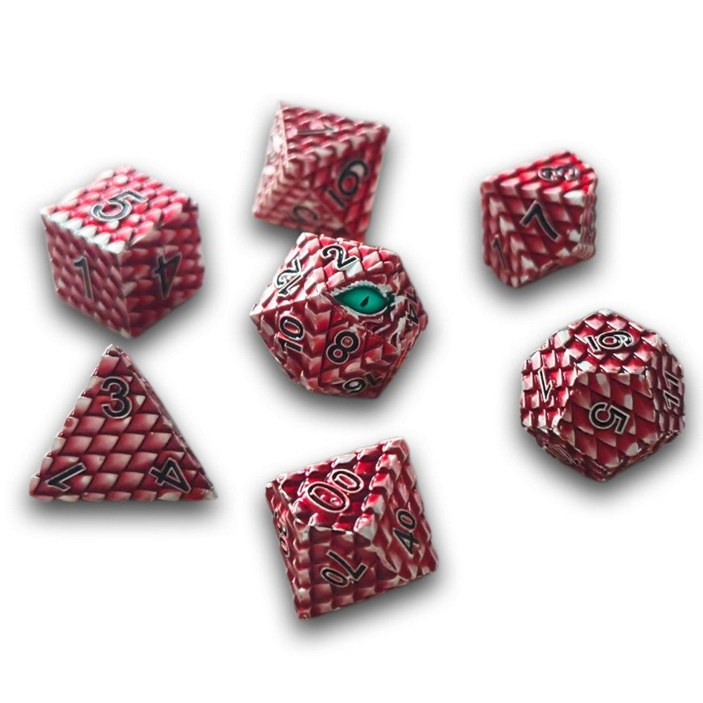 PREORDER Chronicle - Red Dragonscale Metal Dice Set