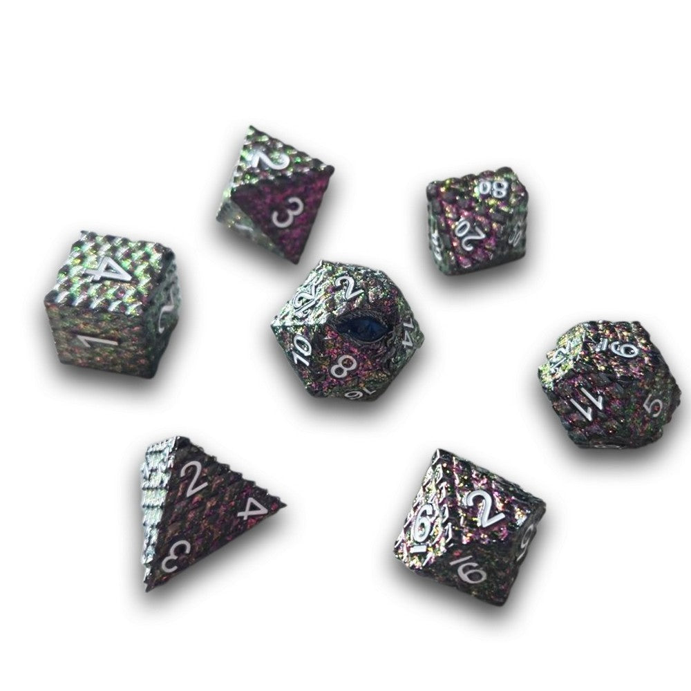 PREORDER Chronicle - Purple Shifter Dragonscale Metal Dice Set