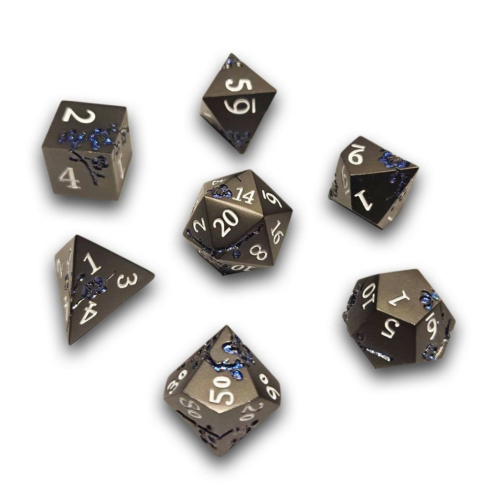 PREORDER Chronicle - Black Blue Sakura Metal Dice Set