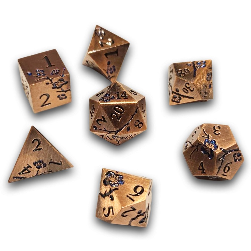 PREORDER Chronicle - Copper Blue Sakura Metal Dice Set