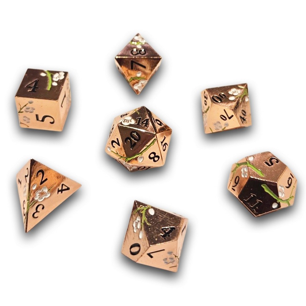 PREORDER Chronicle - Copper White Sakura Metal Dice Set