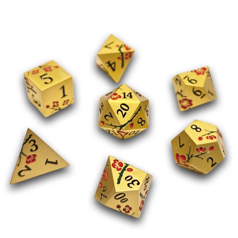 PREORDER Chronicle - Gold Red Sakura Metal Dice Set