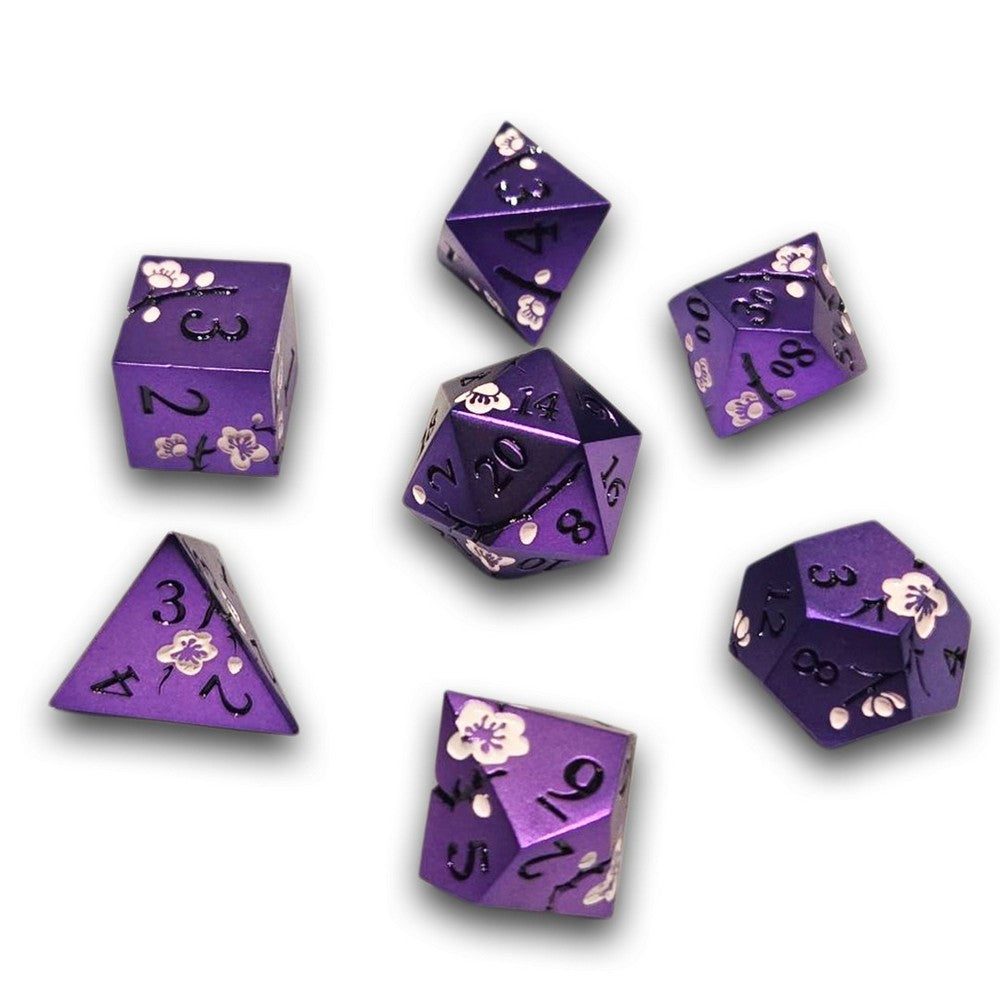 PREORDER Chronicle - Purple White Sakura Metal Dice Set