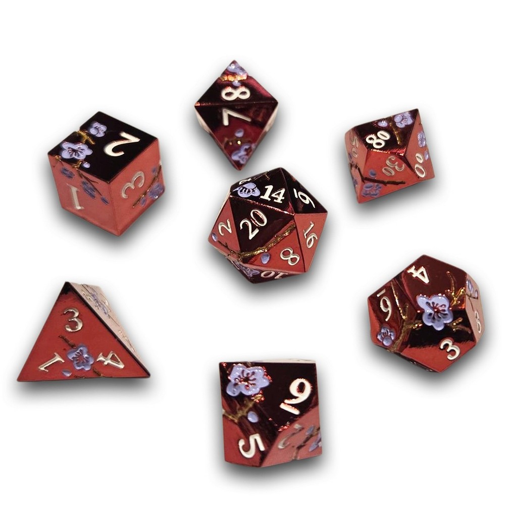 PREORDER Chronicle - Red Purple Sakura Metal Dice Set