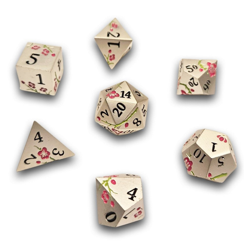 PREORDER Chronicle - Silver Blossom Sakura Metal Dice Set