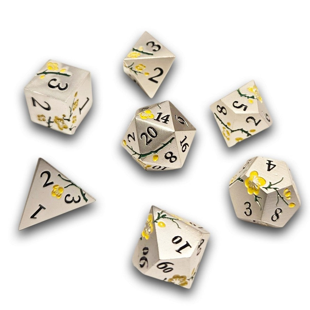 PREORDER Chronicle - Silver Yellow Sakura Metal Dice Set