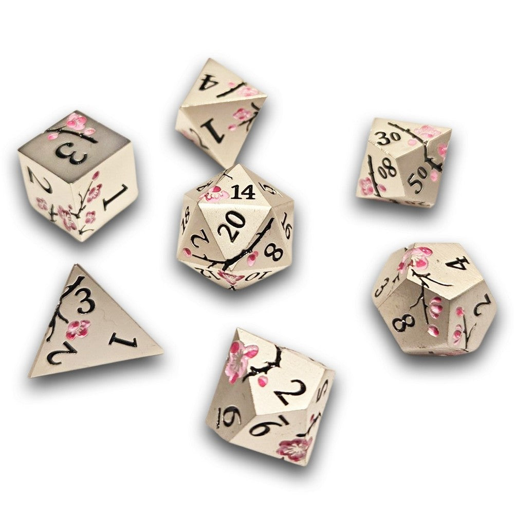 PREORDER Chronicle - Silver Pink Sakura Metal Dice Set