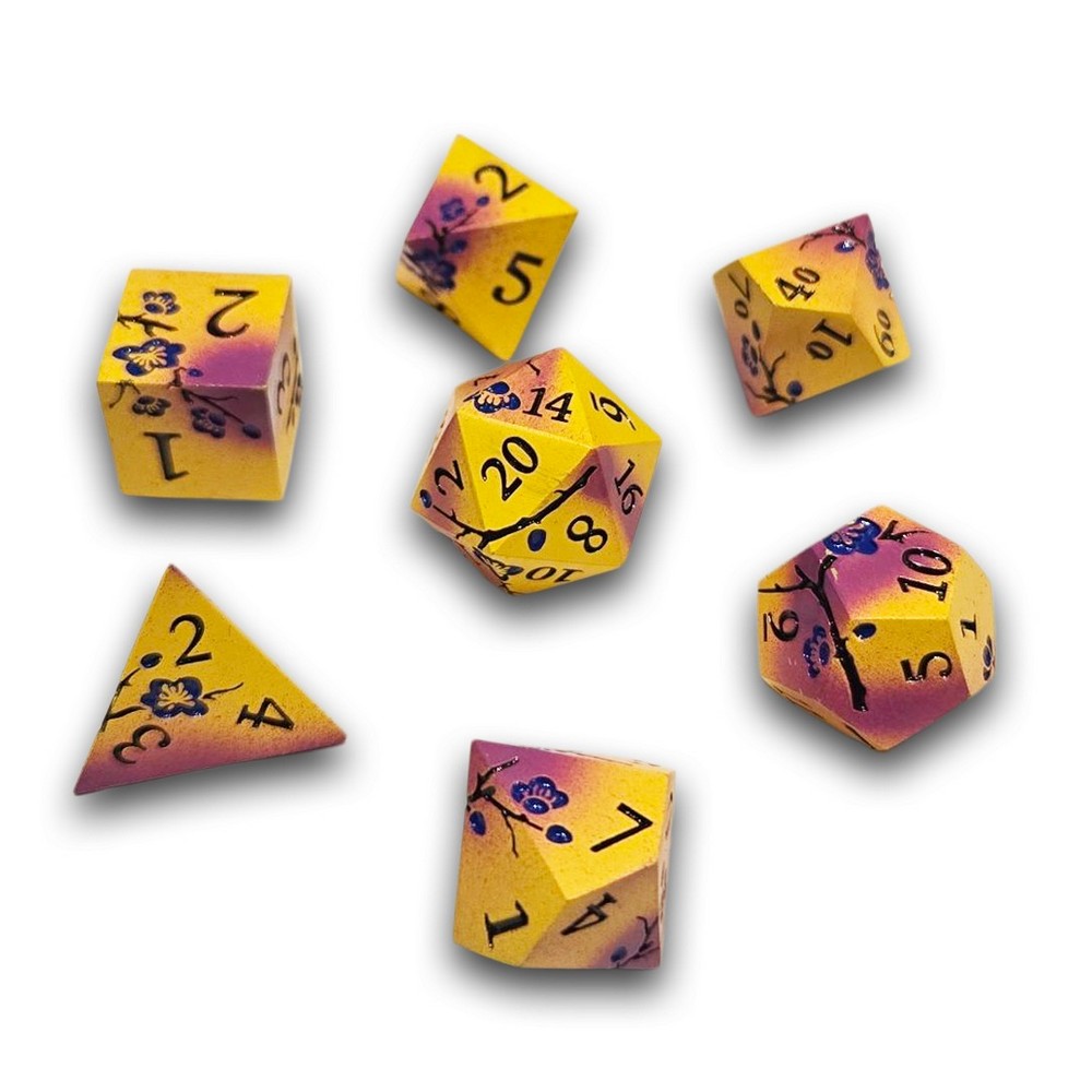 PREORDER Chronicle - Yellow Purple Sakura Metal Dice Set