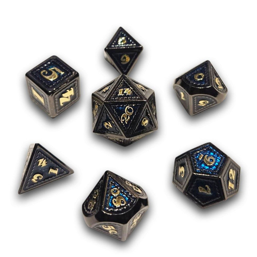 PREORDER Chronicle - Navy Scalemail Metal Dice Set