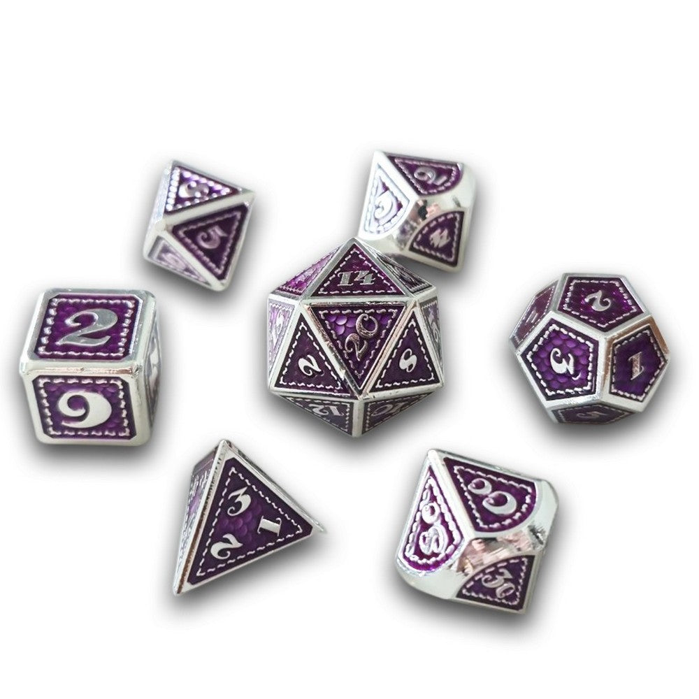 PREORDER Chronicle - Purple Scalemail Metal Dice Set