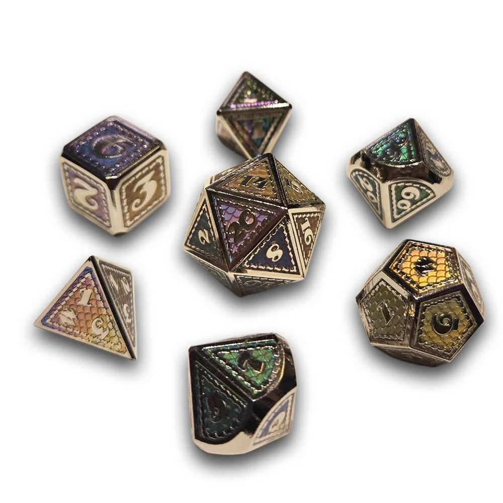 PREORDER Chronicle - Rainbow Shift Scalemail Metal Dice Set