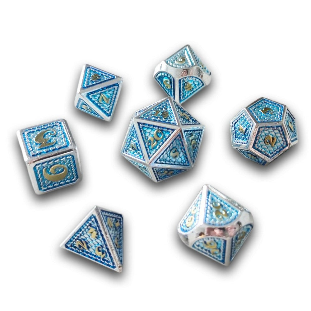 PREORDER Chronicle - Sky Scalemail Metal Dice Set