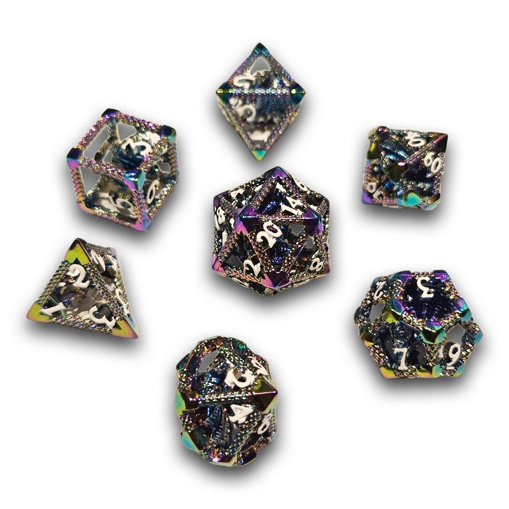 PREORDER Chronicle - Caged Rainbow Drake Metal Dice Set