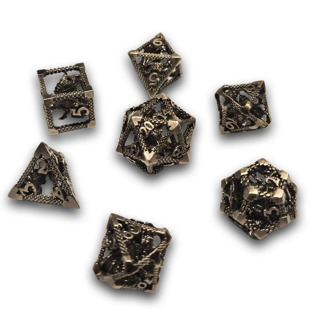 PREORDER Chronicle - Caged Steel Drake Metal Dice Set