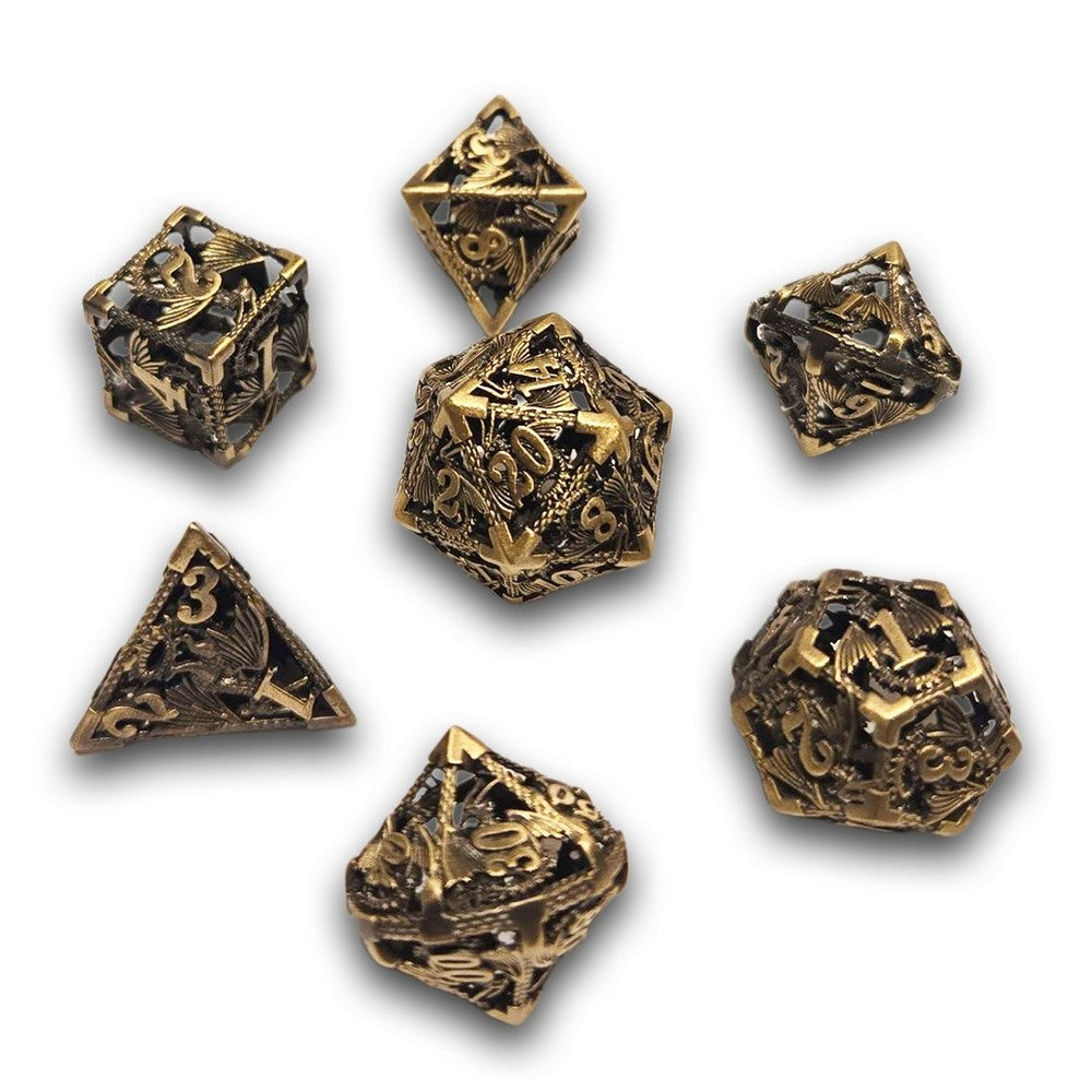PREORDER Chronicle - Hollow Gold Drake Metal Dice Set