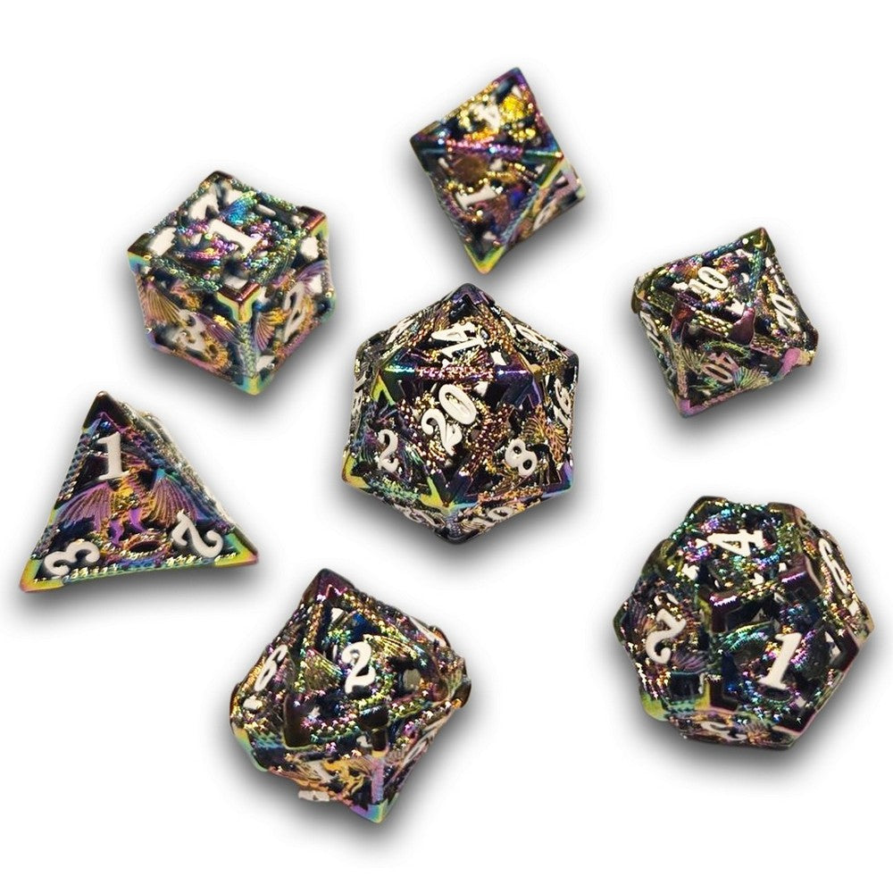 PREORDER Chronicle - Hollow Rainbow Drake Metal Dice Set