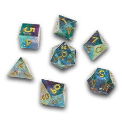 PREORDER Chronicle - Teal Nebula Sharp Resin Dice Set