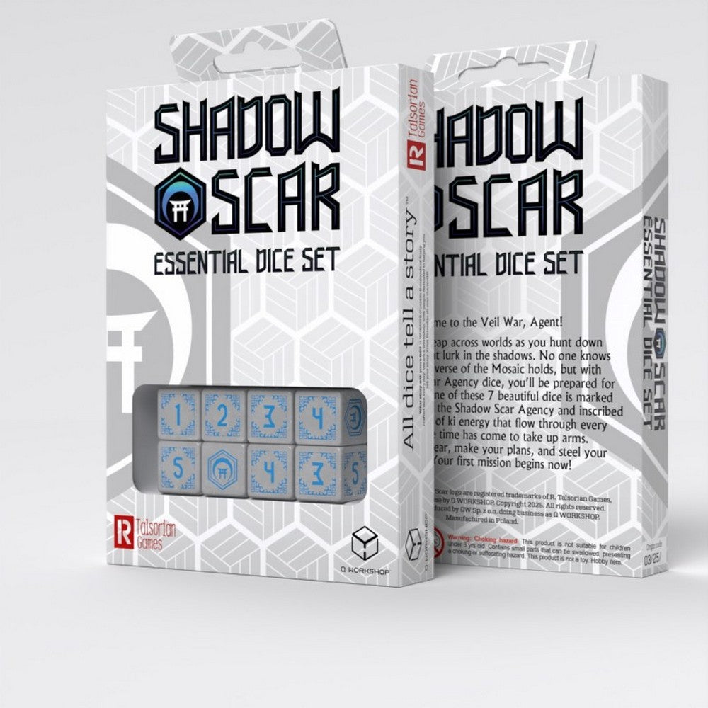 PREORDER Q Workshop - Shadow Scar Essential Dice Set: White&Blue
