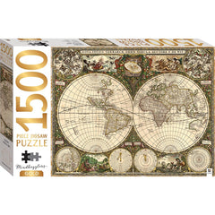 PREORDER Puzzle - Design Group - Mindbogglers Gold Vintag World Map 1500pc