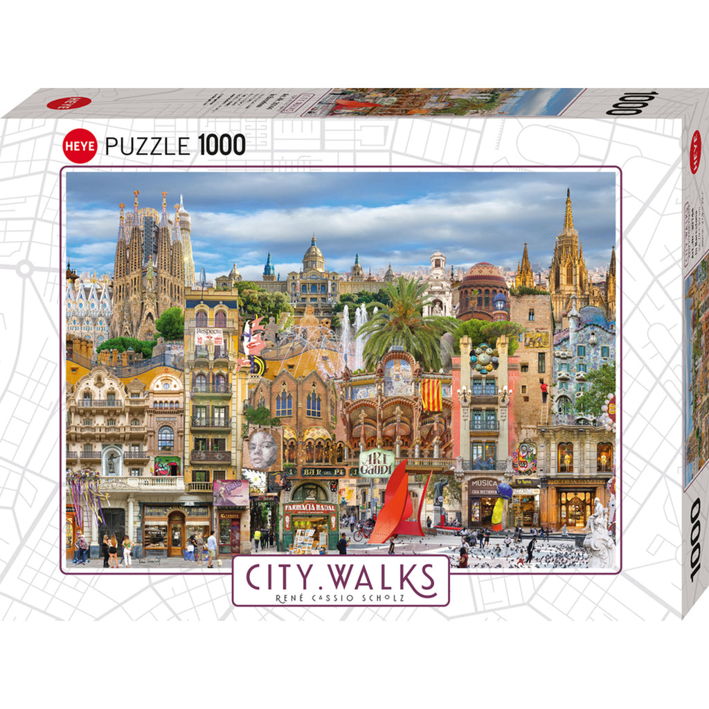 PREORDER Puzzle - Heye - City Walks - In Barcelona - 1000pc