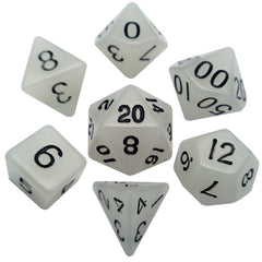 Fanroll: 16mm Acrylic Polyhedral Dice Set: Glow Clear