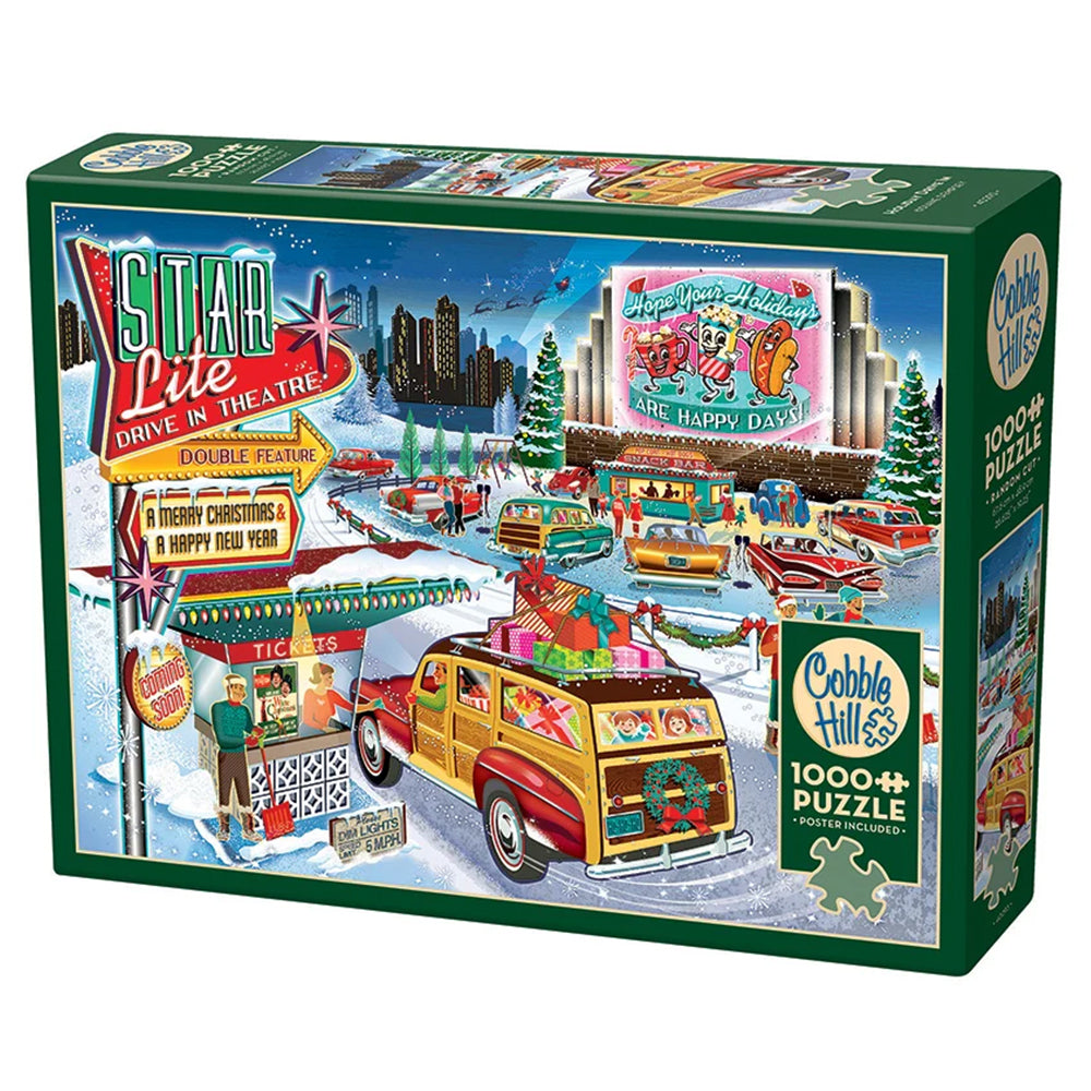 Puzzle - Cobble Hill - Holiday Drive In - Christmast Time 1000pc- 1000pc