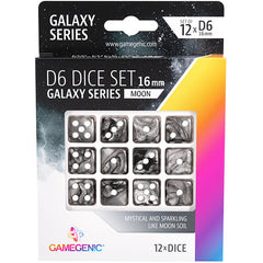 Gamegenic Galaxy Series - Moon - D6 Dice Set 16 mm (12 pcs)