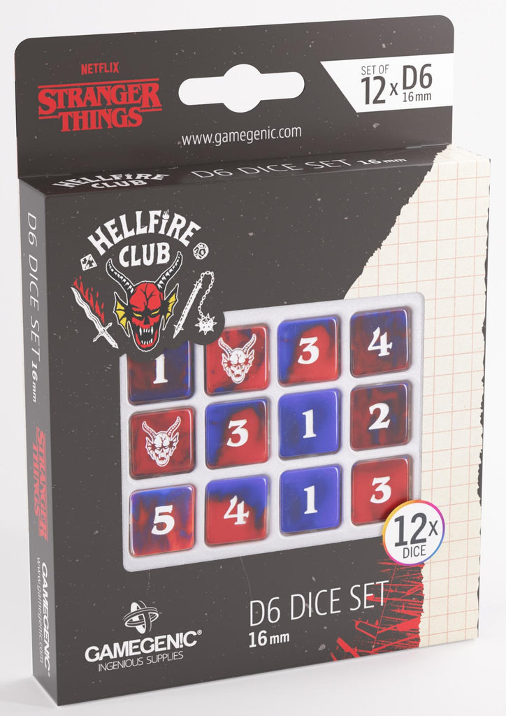 Gamegenic Stranger Things - Hellfire Club D6 Dice Set (12x) - 16mm