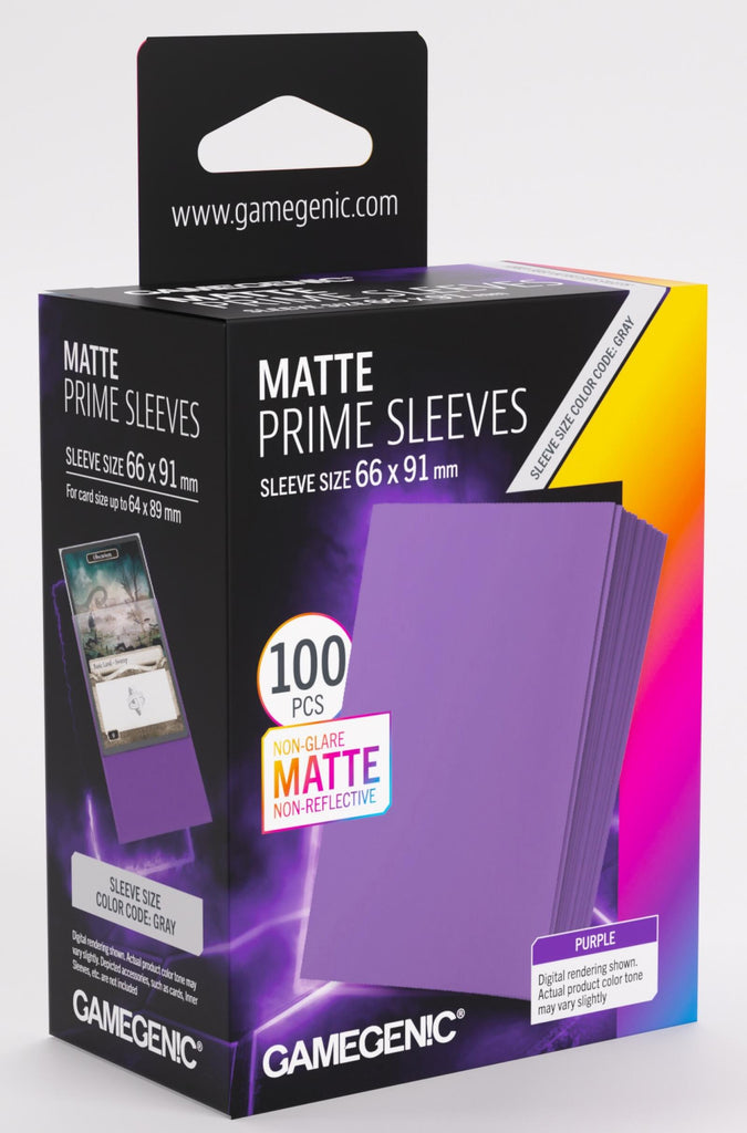 Gamegenic Matte Prime Card Sleeves - Purple (66mm x 91mm) (100 Sleeves Per Pack)