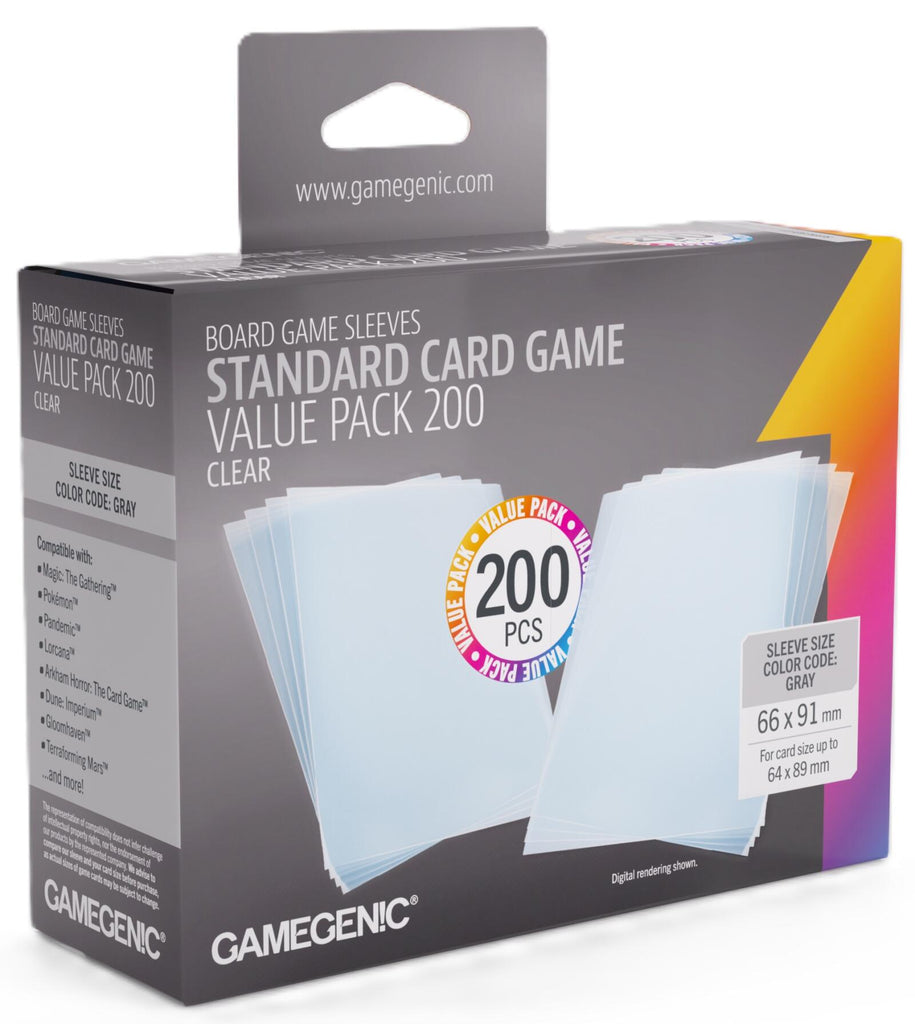 Gamegenic Prime Sleeves - Standard Card Game-Size Value Pack 200 (66mm x 91mm)