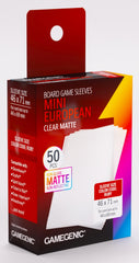 Gamegenic Board Game Card Sleeves - Mini European Clear Matte (46mm x 71mm) (50 Sleeves Per Pack)