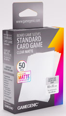 Gamegenic Board Game Card Sleeves - Standard Card Game Clear Matte (66mm x 91mm) (50 Sleeves Per Pack)