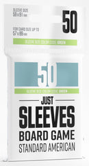 Gamegenic Just Sleeves - Size Code GREEN - Standard American Sized (59mm x 91mm) (50 Sleeves Per Pack)